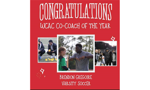 '07 Coach Brendon Gregoire is WCAC Co-Coach of the Year!